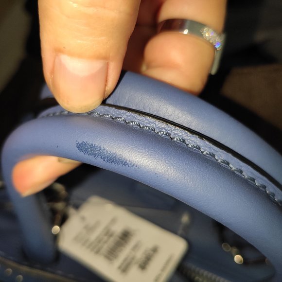 TOD'S Studded Mini Sella Blue Leather Bag - Picture 14 of 16